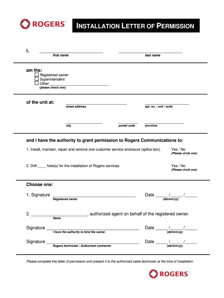 Rogers Letter Permission  Form
