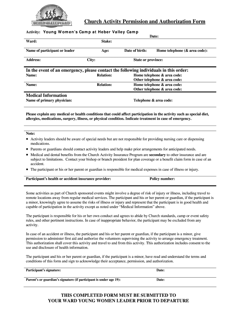 Church Officers' Activity Form