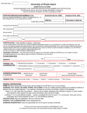 Uri Substitute W9  Form