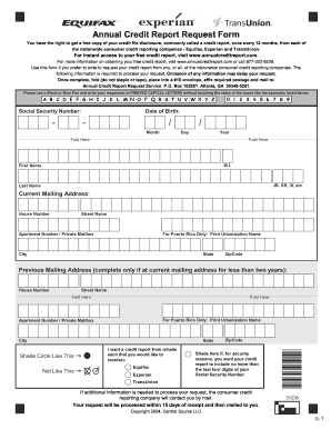 Annual Credit Report Form