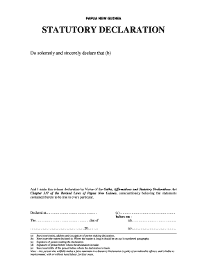 Statutory declaration of vehicle ownership