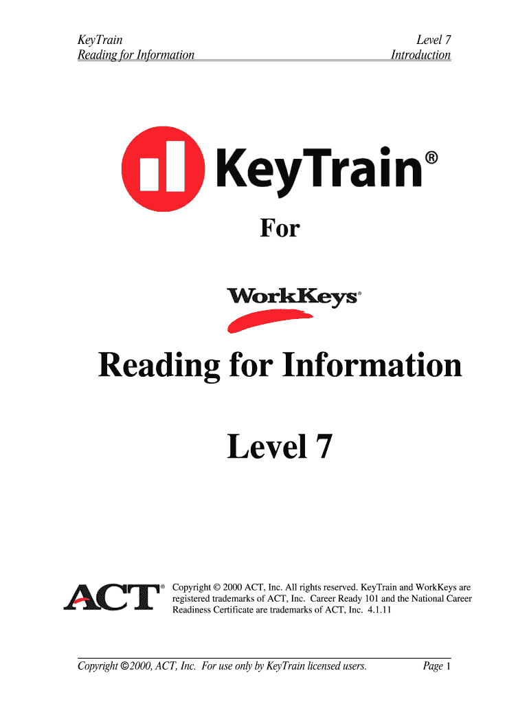 Act Keytrain Answers  Form