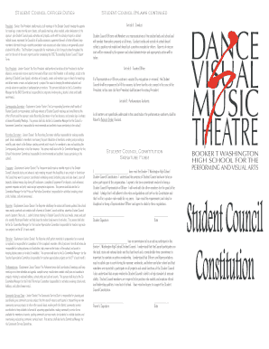 Student Council Constitution Fillable Template Form