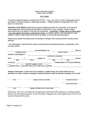  Poway Unified School District Poway California 92064 TRIP PERMIT 2001-2024