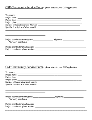 Csf Form