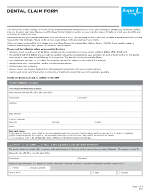 Bupa Dental Claim Form Download