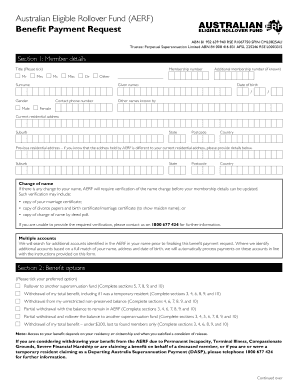 AERF Benefit Claim Form Perpetual