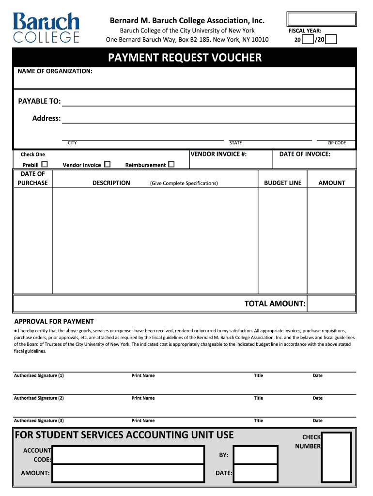 Sample for Request for Payment Vounchers  Form