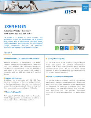 Zte Zxhn H168n Advanced Vdsl2 Gateway with 300mbps 802 11n Wi Fi White  Form