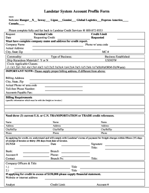 Landstar Maintenance Report  Form