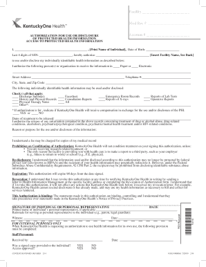 Medical Records Request KentuckyOne Health  Form