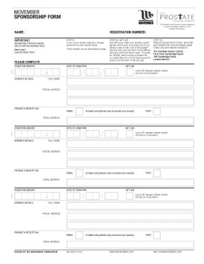 Movember Sponsor Sheet  Form