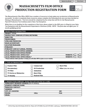  Film Production Registration Form 2012