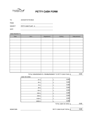 Cash Float Form