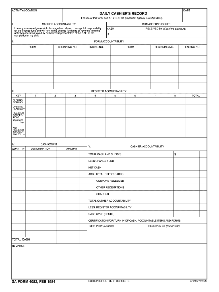 Da Form 4082