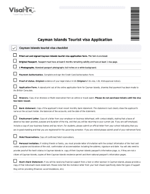 Apply Tourist Visa for Cayman Islands  Form