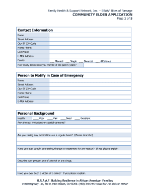 Person to Be Notified in Case of Emergency  Form