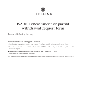 Sterling Isa Withdrawal Form