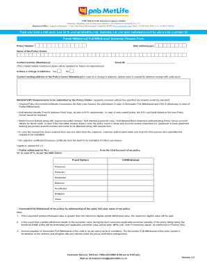 Metlife Surrender Form