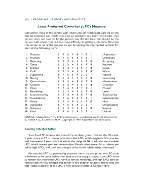 Least Preferred Coworker Test Online  Form