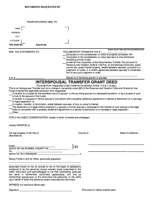Interspousal Transfer Grant Deed 1Listing  Form