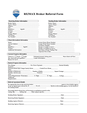 Remax Referral Form
