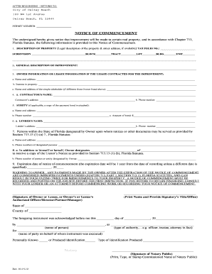 Notice of BCommencementb City of Delray Beach  Form