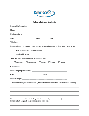 Nemont Scholarship  Form