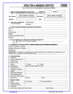 Dubai Visa Form No Download Needed