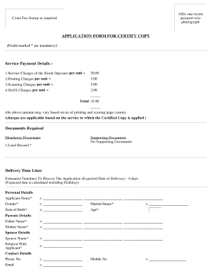 Ror Certificate  Form