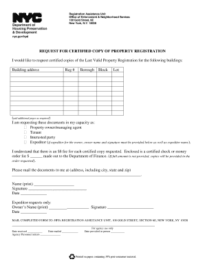 Certified Copy of Property Registration  Form