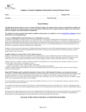 Compliance Declaration Form