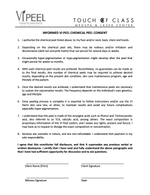 Chemical Peel Consent Form