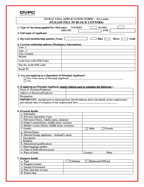 Dubai Immigration Form