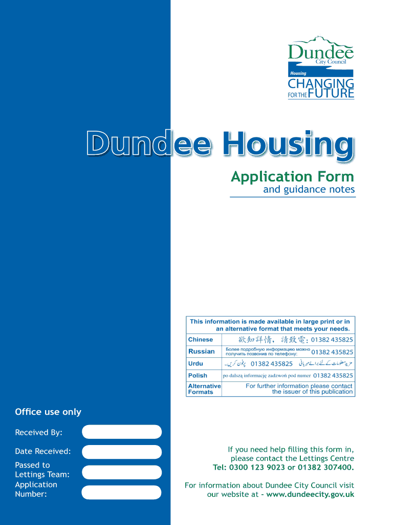  Dundee Council Housing Application 2012