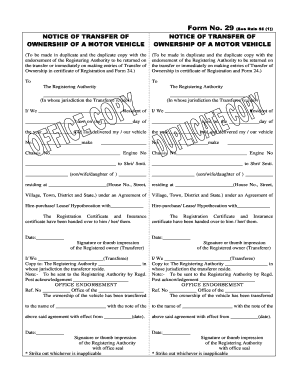 Transfer of Ownership Form PDF