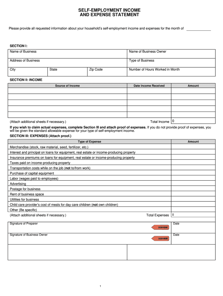 Dhs Self Employment Form Michigan