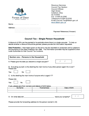 Council Tax Fdean Gov Uk  Form