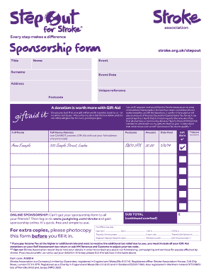 Step Out for Stroke Sponsor Forms