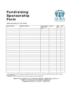  Fundraising Form 2007