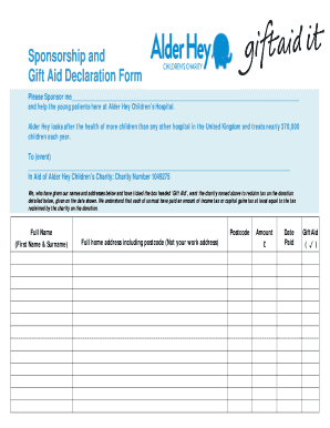 Download Sponsorship Form Alder Hey Charity