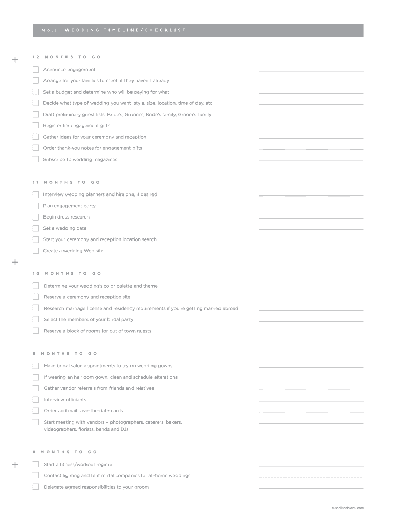 Wedding Day Timeline Template PDF  Form