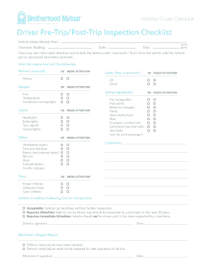 Form Checklist Light Vehicle PDF DOC