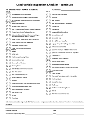 Pdi Check Sheet Template  Form