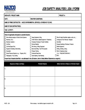 Printable Jsa Form