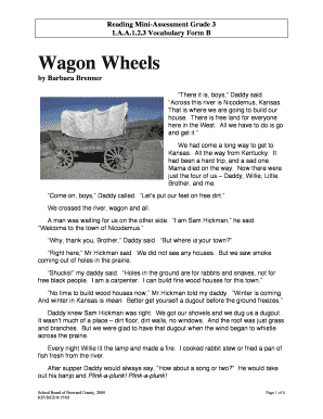 Wagon Wheels by Barbara Brenner PDF  Form