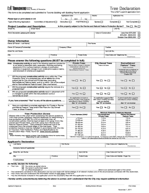 Tree Declaration Form Toronto