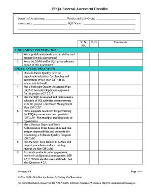 Ppqa Checklist  Form