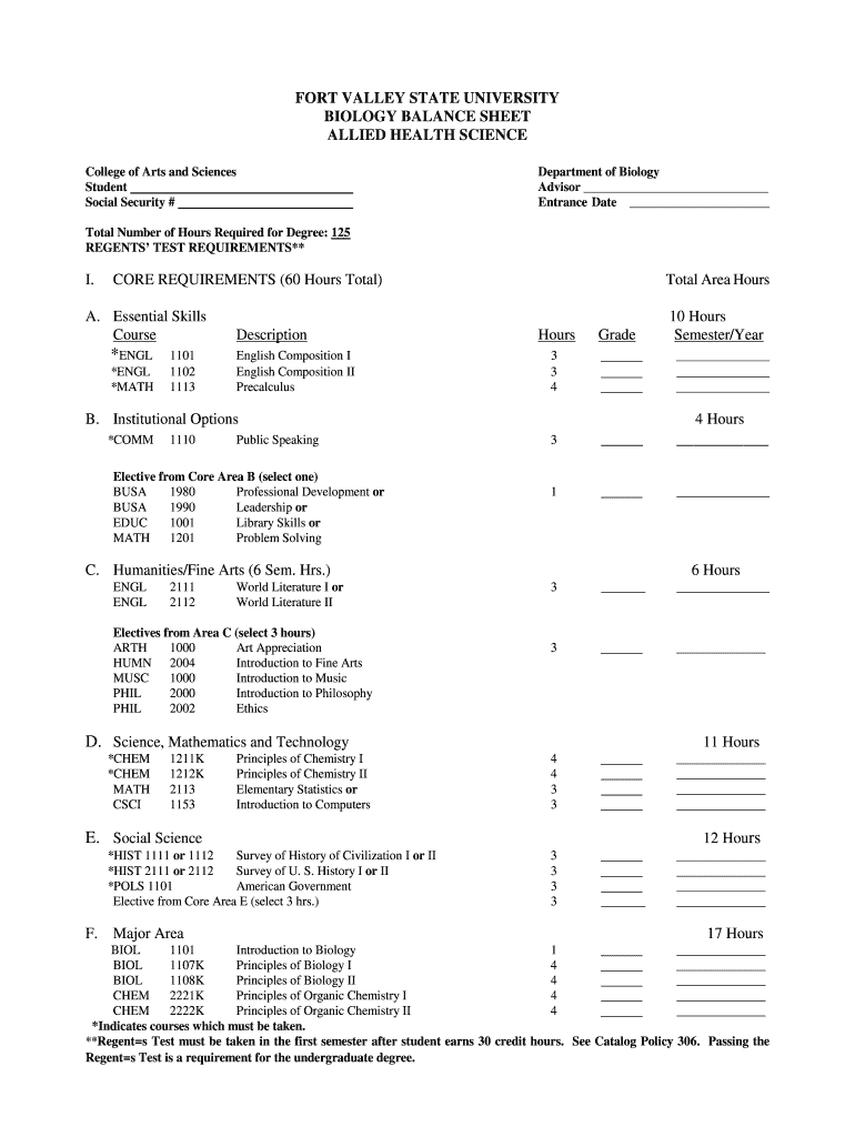 Balance Sheet Fvsu  Form