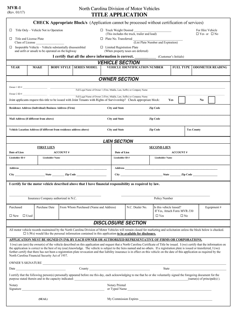  Title Application MVR 1 Ncdot 2012